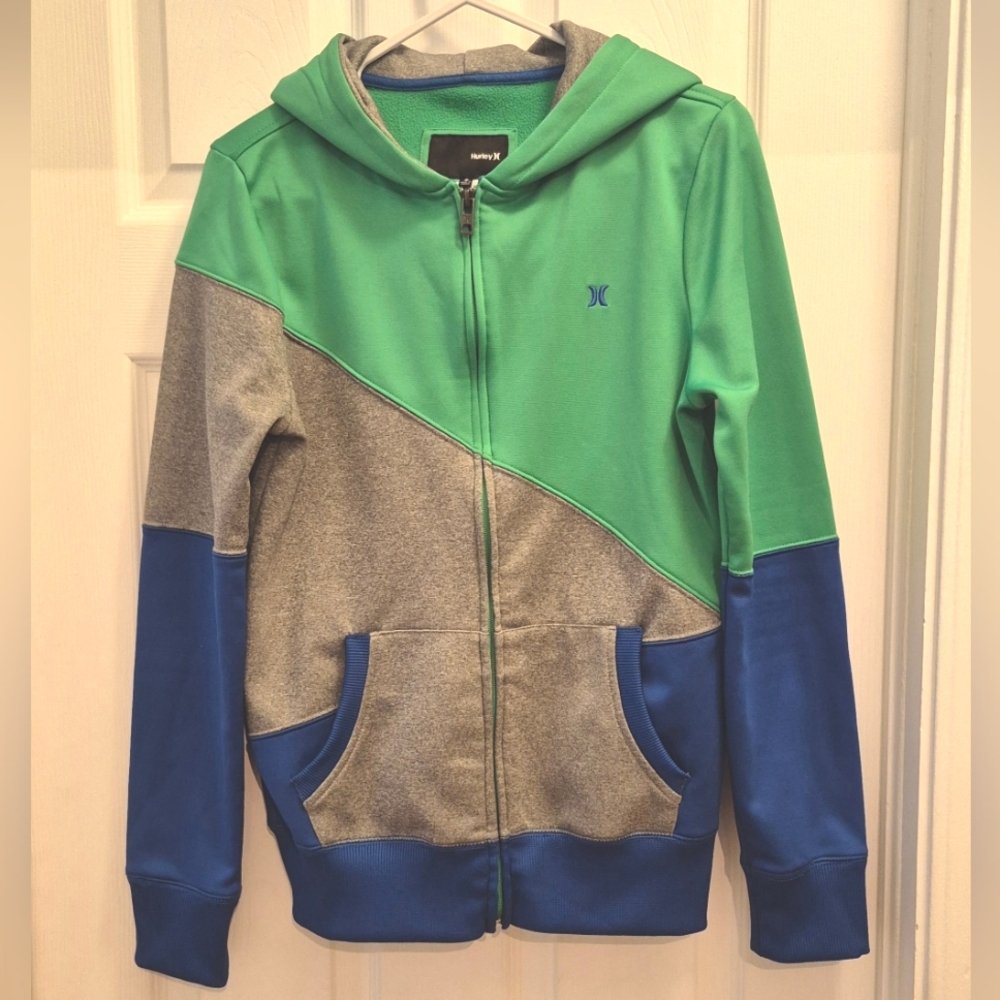 Hurley Nike Therma-Fit Hooded Jacket, Small, Vibrant Color Block!